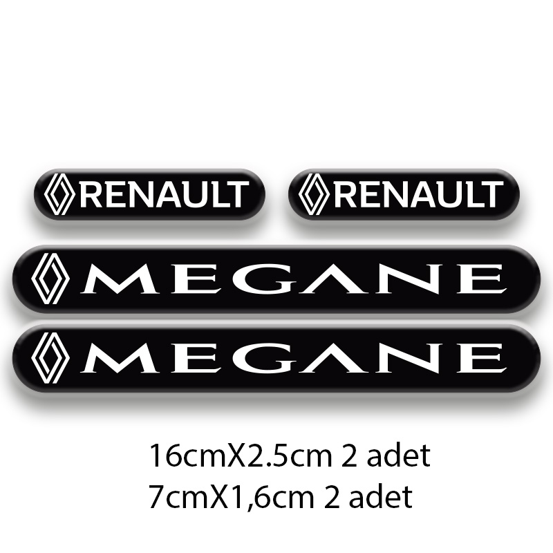 MEGANE 3D DAMLA 4'LÜ OTO STİCKER SET 1