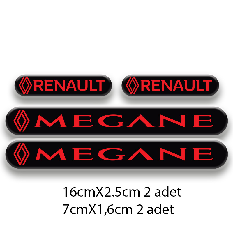 MEGANE 3D DAMLA 4'LÜ OTO STİCKER SET 2
