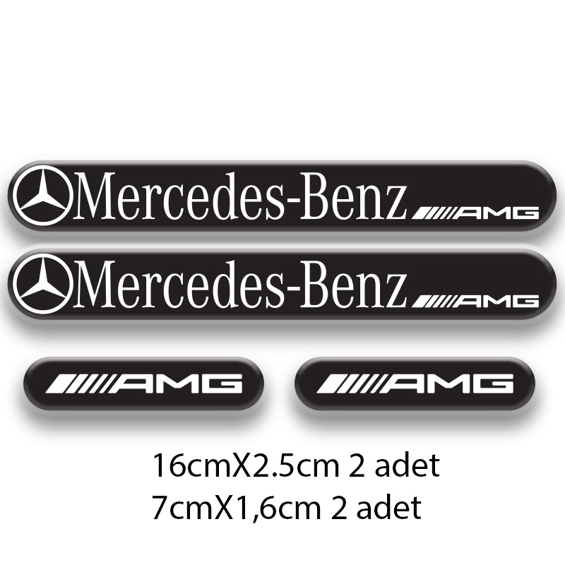 MERCEDES 3D DAMLA 4'LÜ OTO STİCKER SET 3