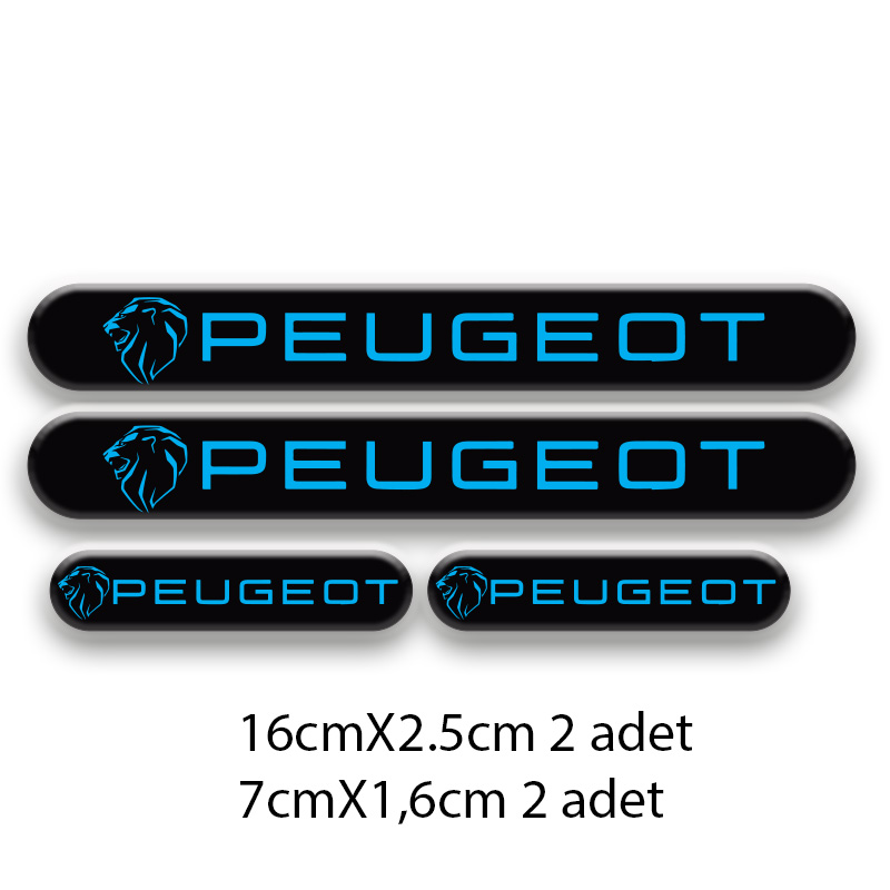 PEUGEOT 3D DAMLA 4'LÜ OTO STİCKER SET 4