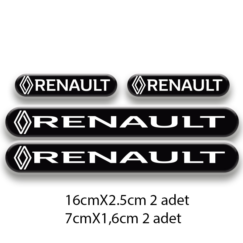RENAULT 3D DAMLA 4'LÜ OTO STİCKER SET 1