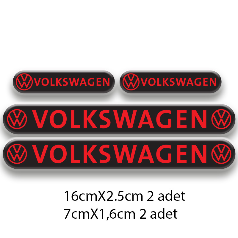 VOLKSWAGEN 3D DAMLA 4'LÜ OTO STİCKER SET 3