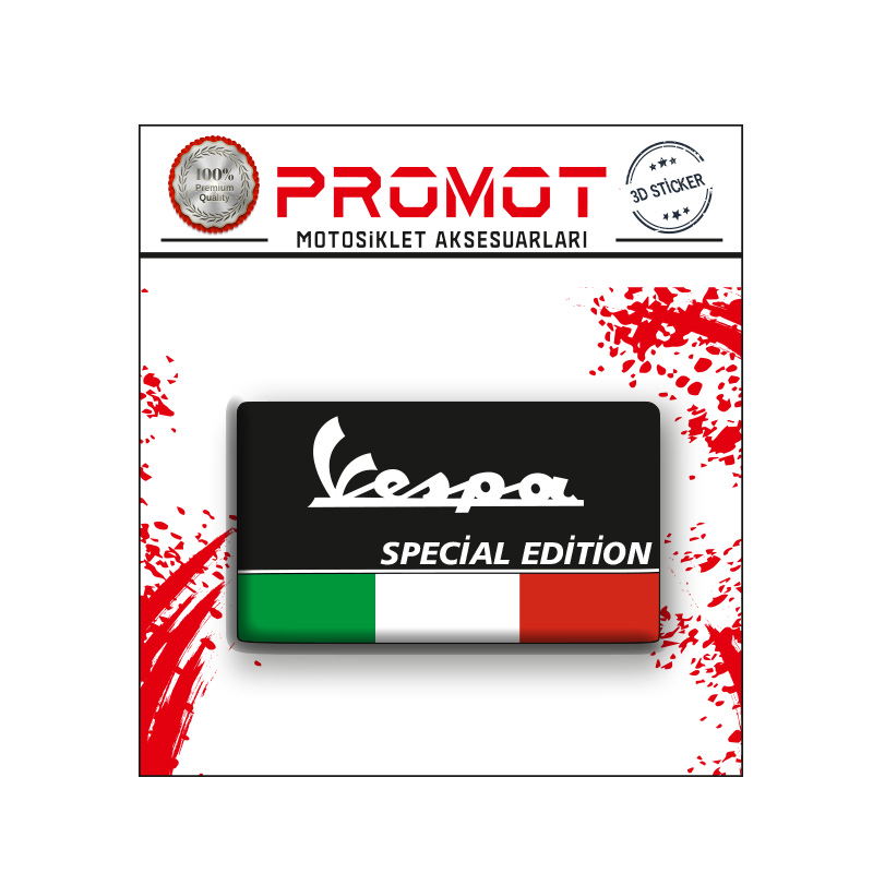 VESPA UYUMLU 3D DAMLA LOGO  STİCKER 7x4CM  1