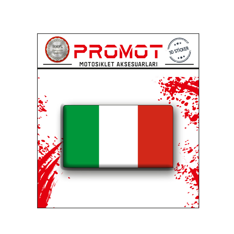 ITALY 3D DAMLA LOGO  STİCKER 7x4CM  1