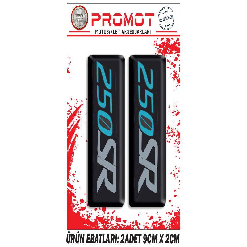 CFMOTO 250 SR ÖN MAŞA 3D KABARTMALI 2'Lİ DAMLA STİCKER 01
