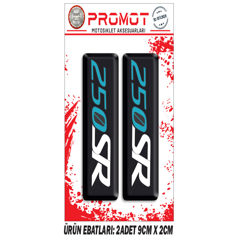 CFMOTO 250 SR ÖN MAŞA 3D KABARTMALI 2'Lİ DAMLA STİCKER 02