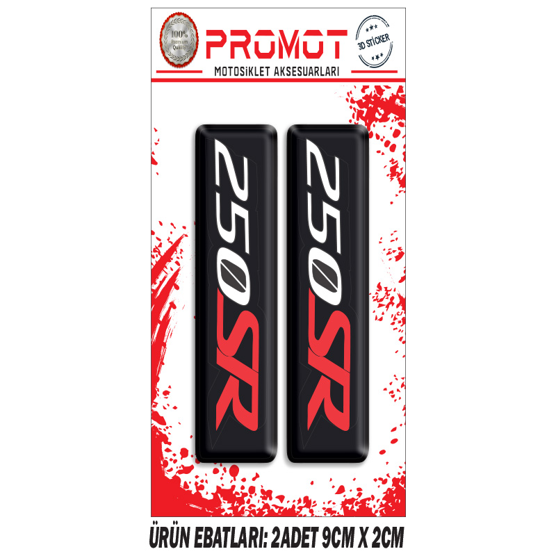 CFMOTO 250 SR ÖN MAŞA 3D KABARTMALI 2'Lİ DAMLA STİCKER 04