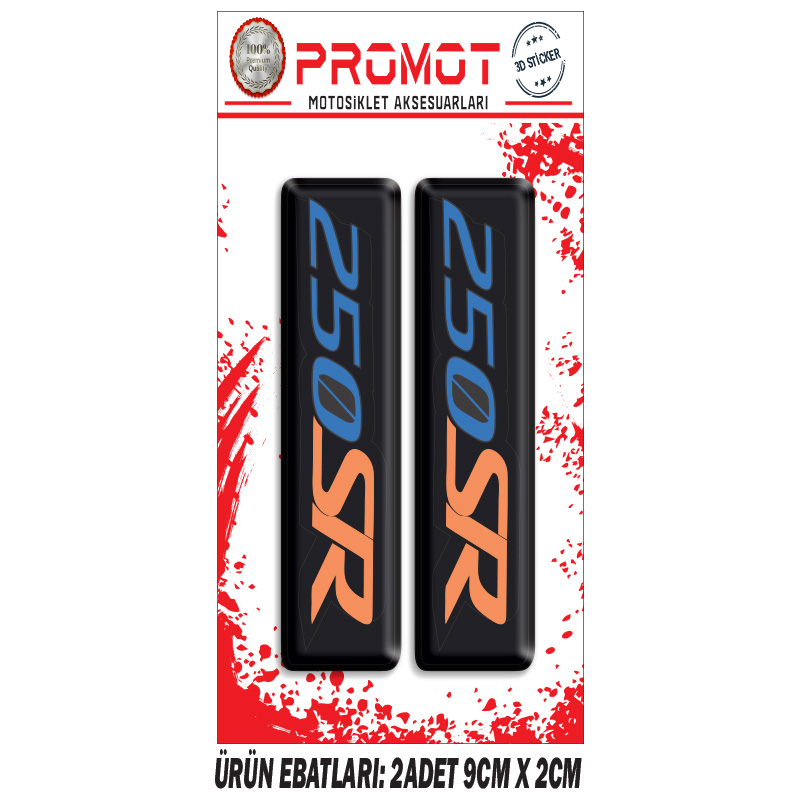 CFMOTO 250 SR ÖN MAŞA 3D KABARTMALI 2'Lİ DAMLA STİCKER 05