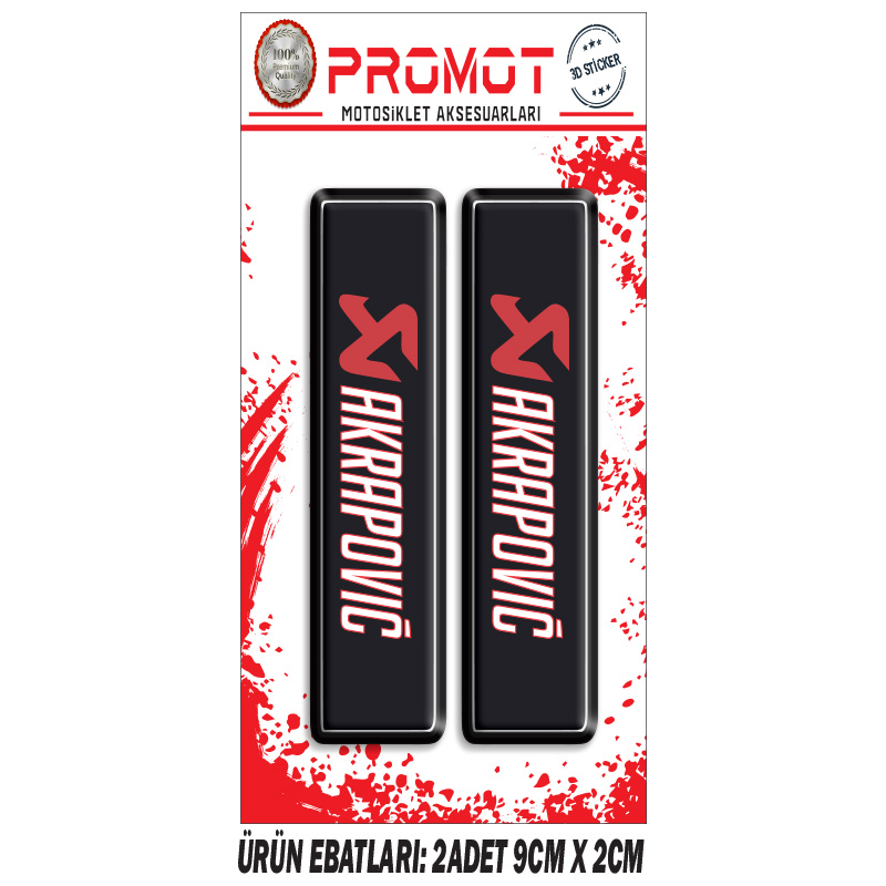 AKRAPOVIC ÖN MAŞA 3D KABARTMALI 2'Lİ DAMLA STİCKER