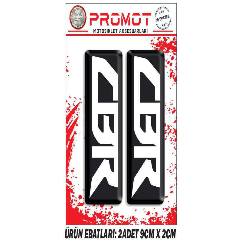 CBR ÖN MAŞA 3D KABARTMALI 2'Lİ DAMLA STİCKER 1