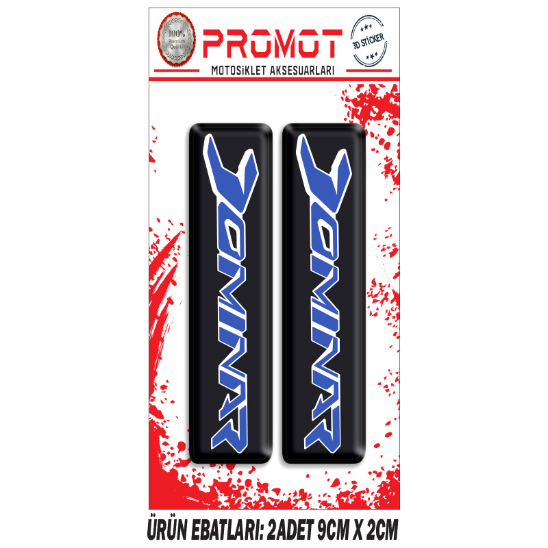 DOMİNAR ÖN MAŞA 3D KABARTMALI 2'Lİ DAMLA STİCKER 1