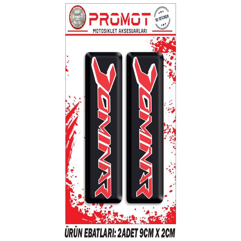 DOMİNAR ÖN MAŞA 3D KABARTMALI 2'Lİ DAMLA STİCKER 2