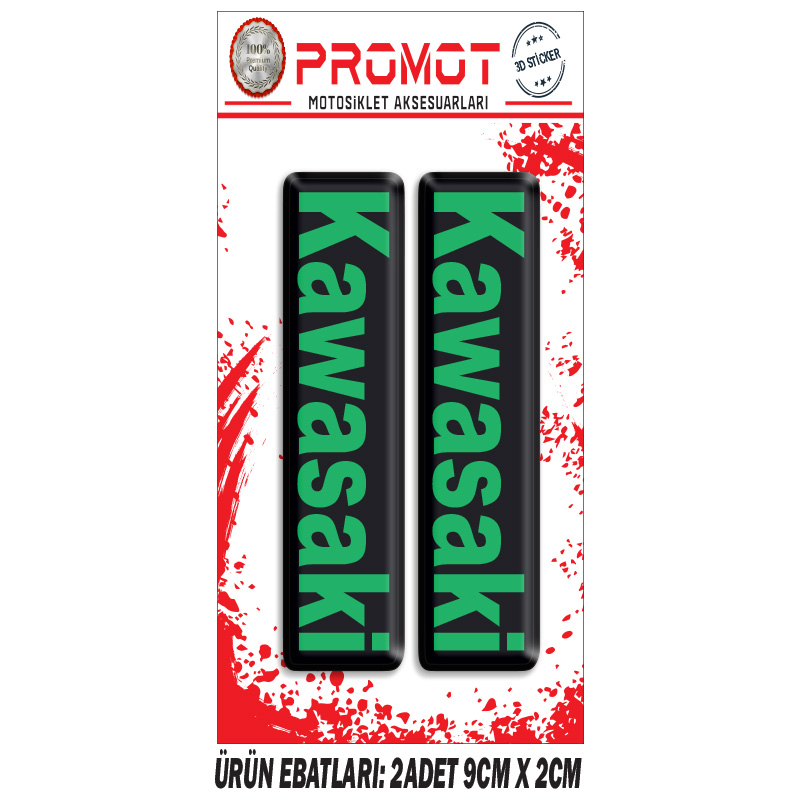 KAWASAKİ ÖN MAŞA 3D KABARTMALI 2'Lİ DAMLA STİCKER 1