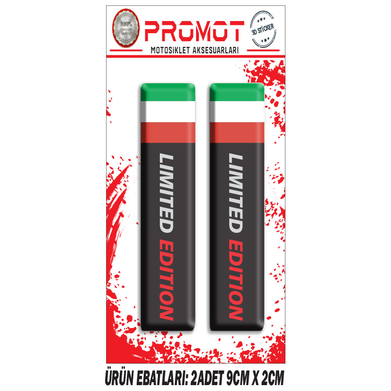 LİMİTED EDİTİON ÖN MAŞA 3D KABARTMALI 2'Lİ DAMLA STİCKER 1