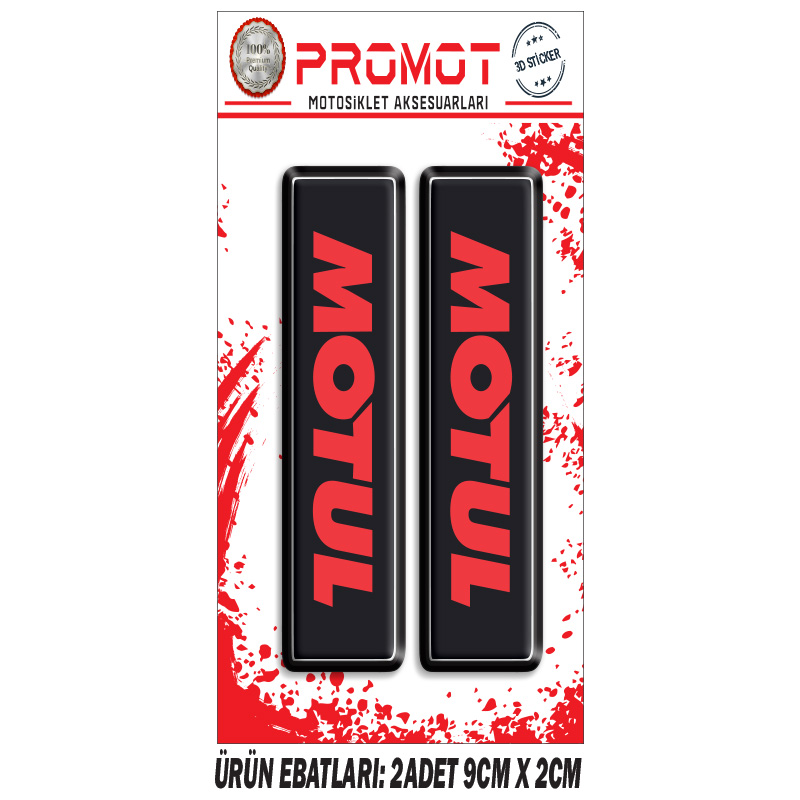 MOTUL TASARIMLI ÖN MAŞA 3D KABARTMALI 2'Lİ DAMLA STİCKER 1