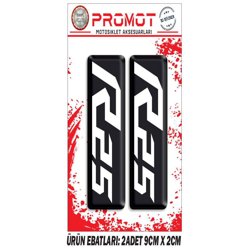 R25 YAMAHA ÖN MAŞA 3D KABARTMALI 2'Lİ DAMLA STİCKER 1