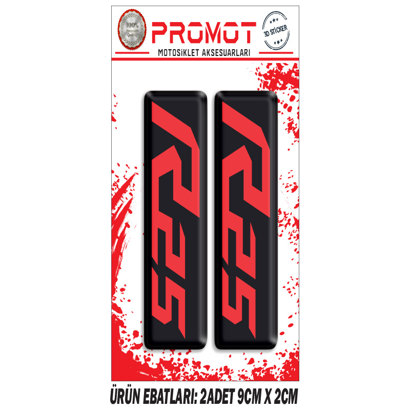 R25 YAMAHA ÖN MAŞA 3D KABARTMALI 2'Lİ DAMLA STİCKER 2