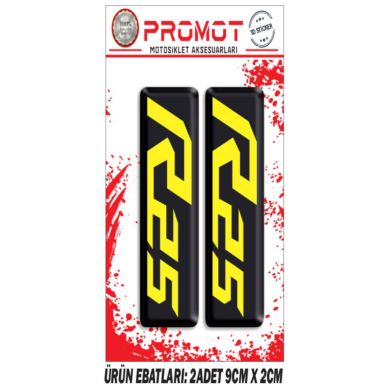 R25 YAMAHA ÖN MAŞA 3D KABARTMALI 2'Lİ DAMLA STİCKER 4