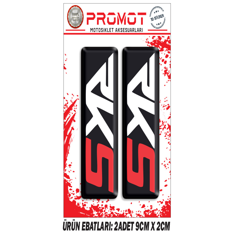 RKS UYUMLU ÖN MAŞA 3D KABARTMALI 2'Lİ DAMLA STİCKER 1