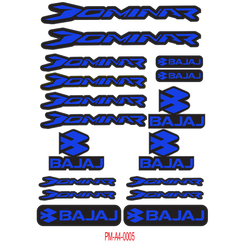 DOMİNAR BAJAJ MOTOSİKLET STİCKER SETİ A4 EBATI ÇOKLU STİCKER 01