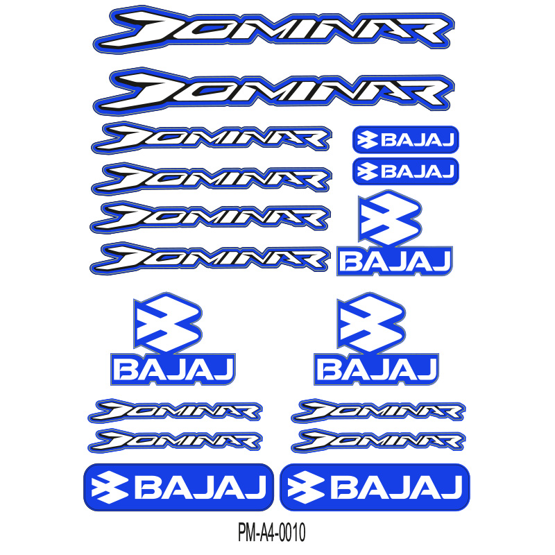 DOMİNAR BAJAJ MOTOSİKLET STİCKER SETİ A4 EBATI ÇOKLU STİCKER 06