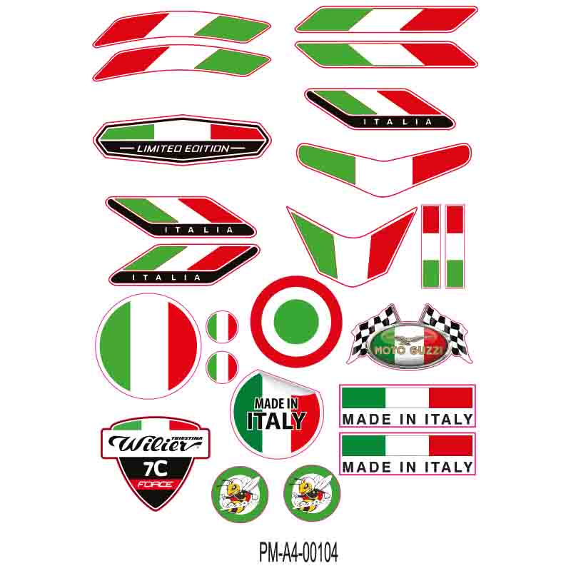 SPONSOR ITALY EKİPMAN KASK MOTORSİKLET STİCKER SETİ 001