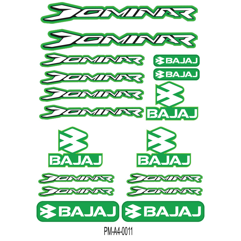 DOMİNAR BAJAJ MOTOSİKLET STİCKER SETİ A4 EBATI ÇOKLU STİCKER 07