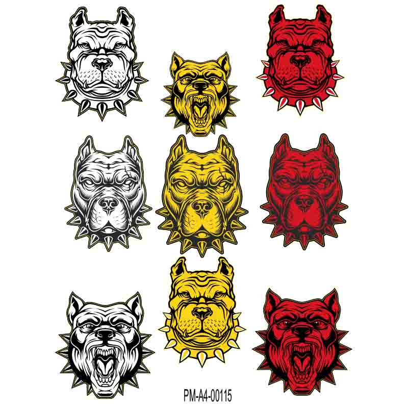 KARIŞIK RENK KÖPEK TASARIMLI EKİPMAN KASK MOTORSİKLET STİCKER SETİ 01