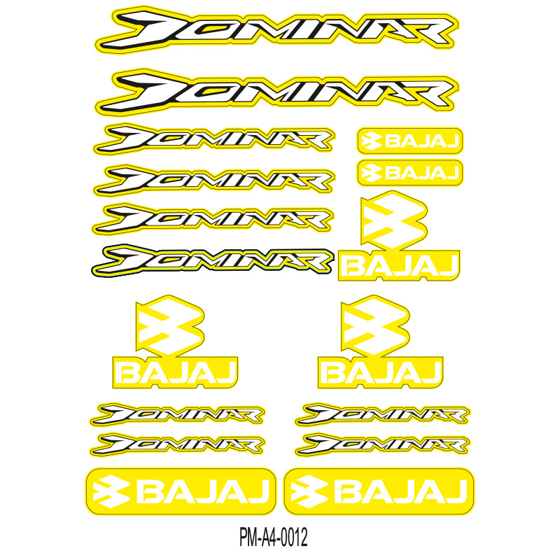 DOMİNAR BAJAJ MOTOSİKLET STİCKER SETİ A4 EBATI ÇOKLU STİCKER 08