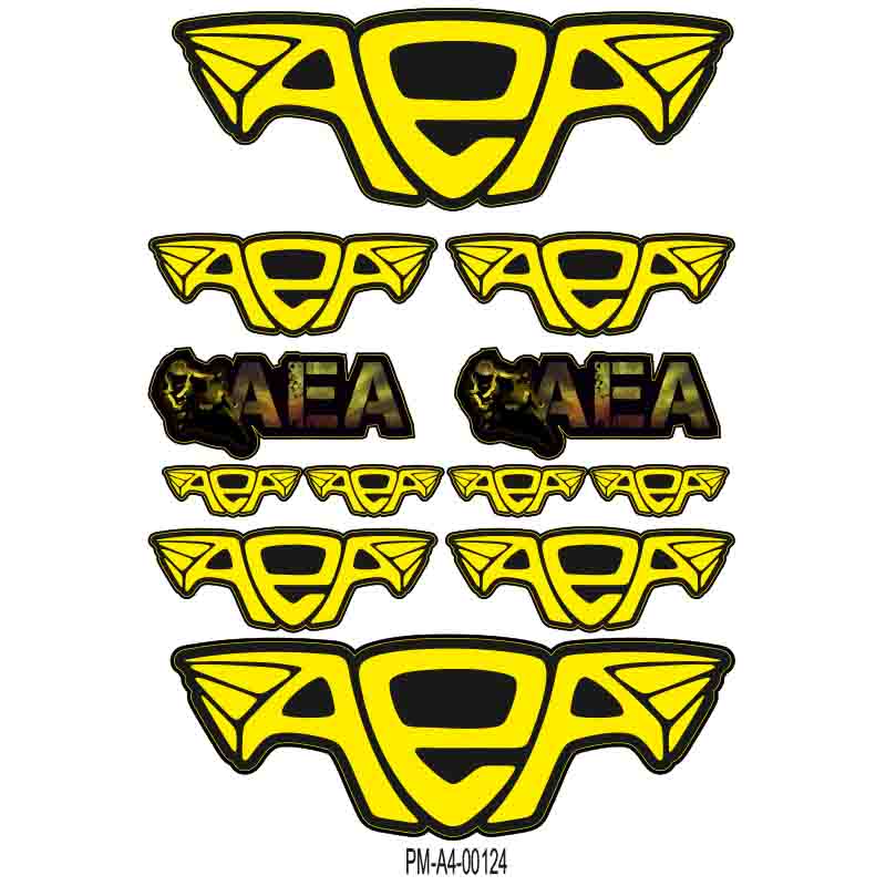 ALTIN ELBİLESİ ADAM AEA TASARIMLI SPONSOR EKİPMAN KASK MOTORSİKLET STİCKER SETİ 01