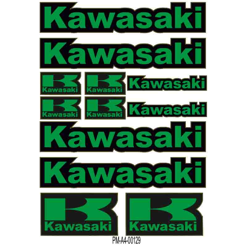 SPONSOR  KAWASAKİ TASARIMLI EKİPMAN KASK MOTORSİKLET STİCKER SETİ 01