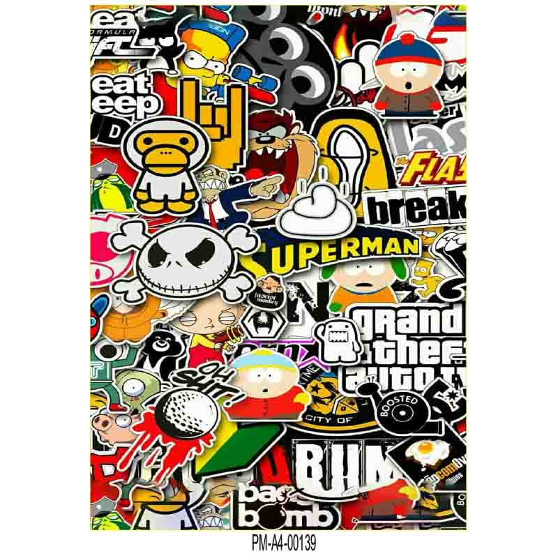 HELLAFLUSH TASARIMLI EKİPMAN KASK MOTORSİKLET STİCKER SETİ 05