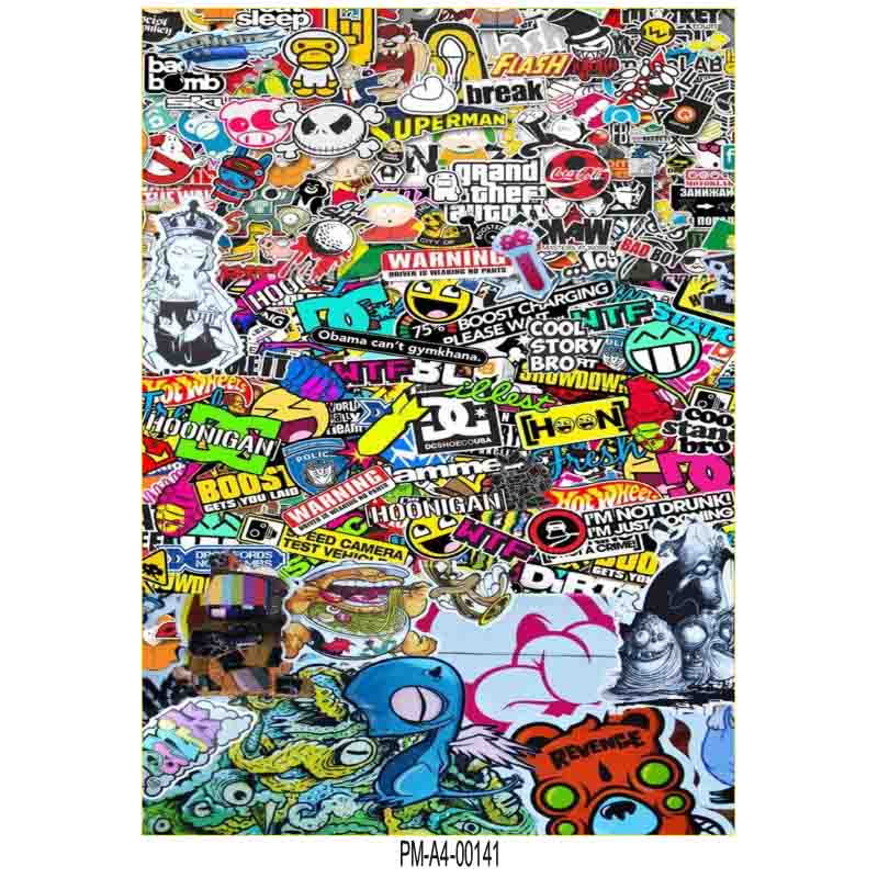 HELLAFLUSH TASARIMLI EKİPMAN KASK MOTORSİKLET STİCKER SETİ 07