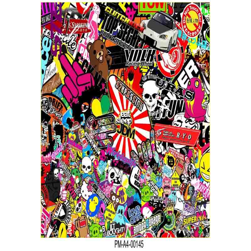 HELLAFLUSH TASARIMLI EKİPMAN KASK MOTORSİKLET STİCKER SETİ 11