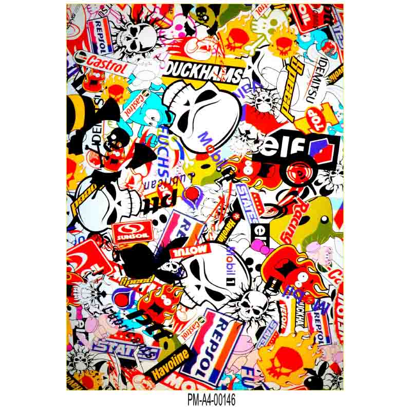 HELLAFLUSH TASARIMLI EKİPMAN KASK MOTORSİKLET STİCKER SETİ 12