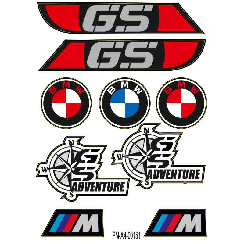 GS BMW TASARIMLI EKİPMAN KASK MOTORSİKLET STİCKER SETİ 01