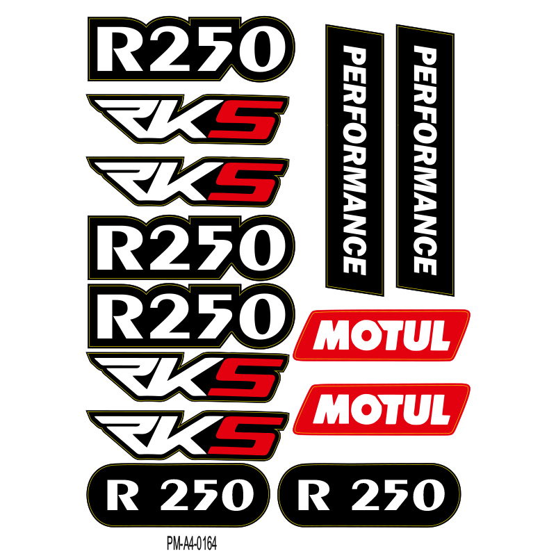 RKS R250 TASARIMLI EKİPMAN KASK MOTORSİKLET STİCKER SETİ 05