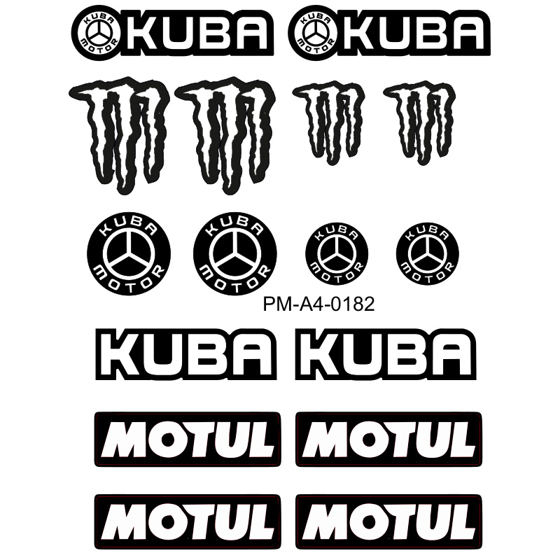 KUBA TASARIMLI EKİPMAN KASK MOTOSİKLET STİCKER SETİ 02