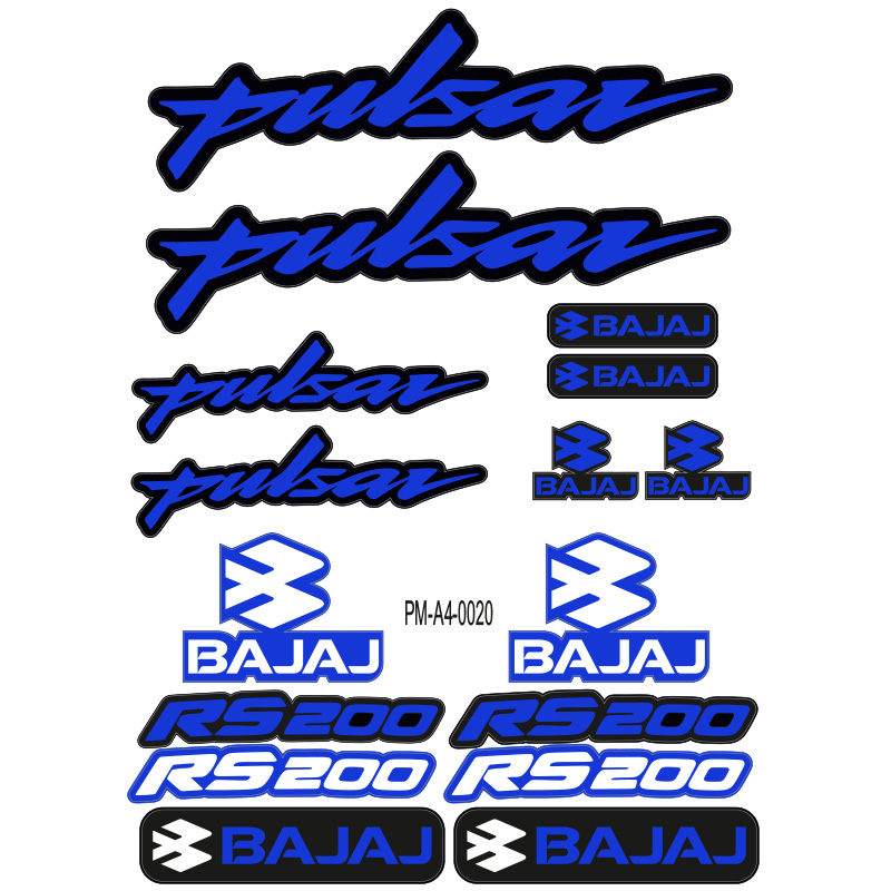 PULSAR RS200 BAJAJ MOTOSİKLET STİCKER SETİ A4 EBATI ÇOKLU STİCKER 03