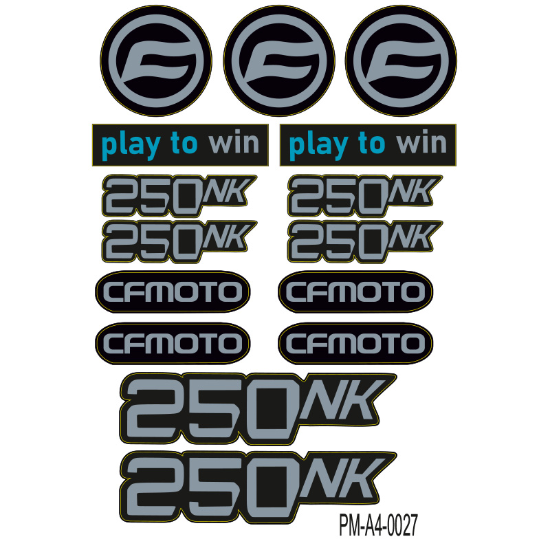 250NK CFMOTO MOTOSİKLET STİCKER SETİ A4 EBATI ÇOKLU STİCKER 01