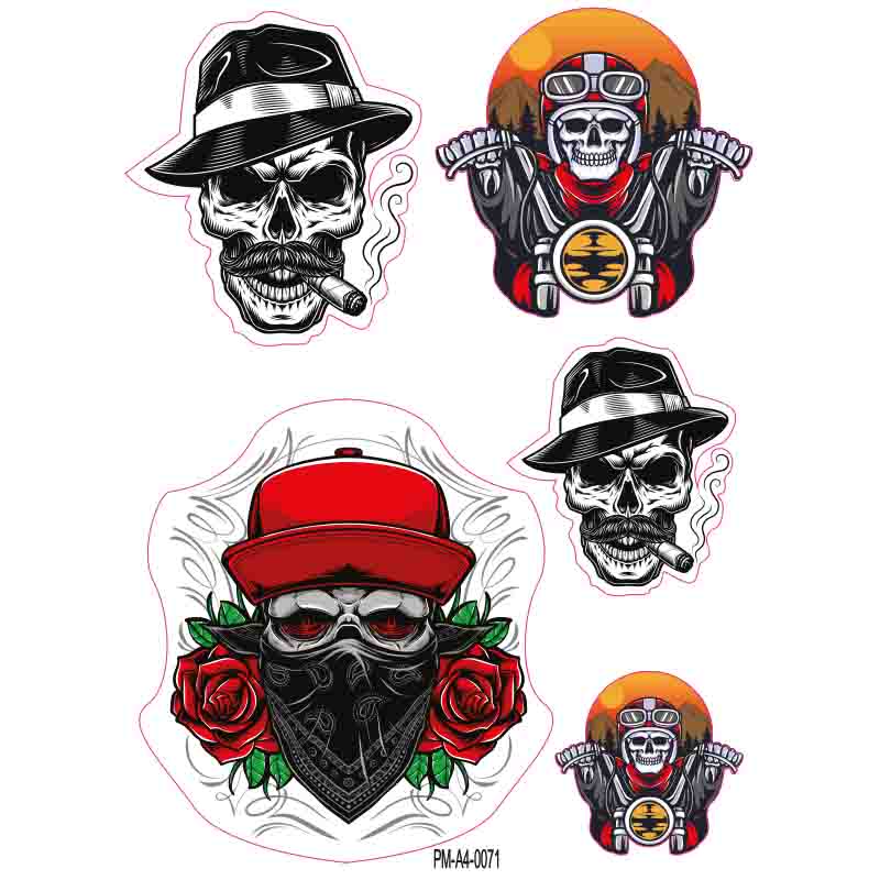 TREND KARIŞIK EKİPMAN KASK MOTORSİKLET STİCKER SETİ 06