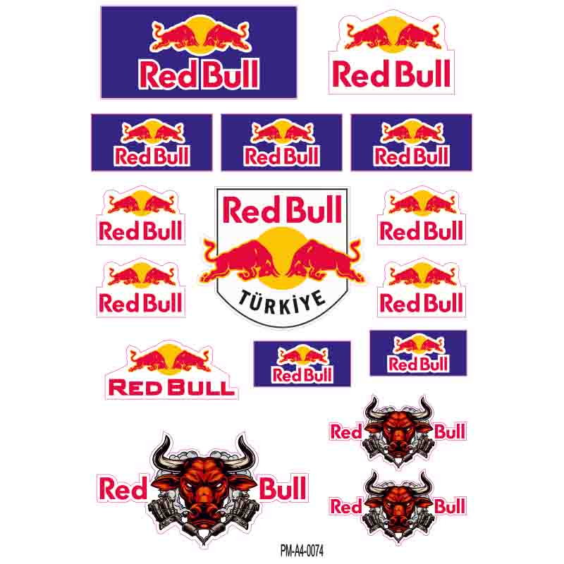 SPONSOR REDBULL EKİPMAN KASK MOTORSİKLET STİCKER SETİ 01