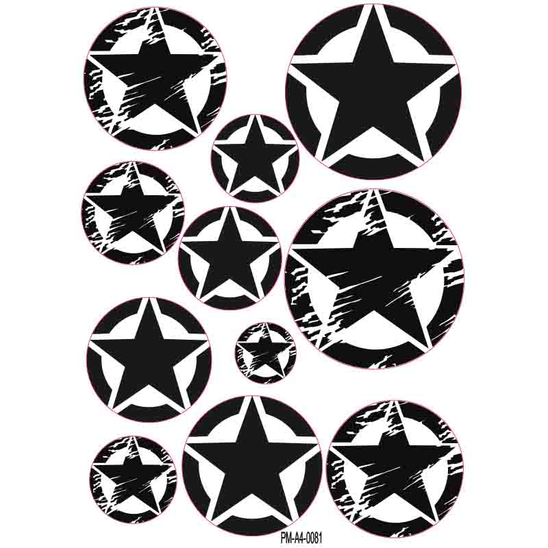 YILDIZ SHERİFF ÇOKLU EKİPMAN KASK MOTORSİKLET STİCKER SETİ 01