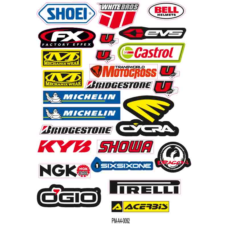 SPONSOR ÇOKLU EKİPMAN KASK MOTORSİKLET STİCKER SETİ 08