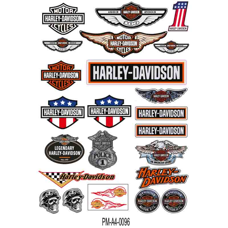 SPONSOR HARLEY DAVIDSON EKİPMAN KASK MOTORSİKLET STİCKER SETİ 01