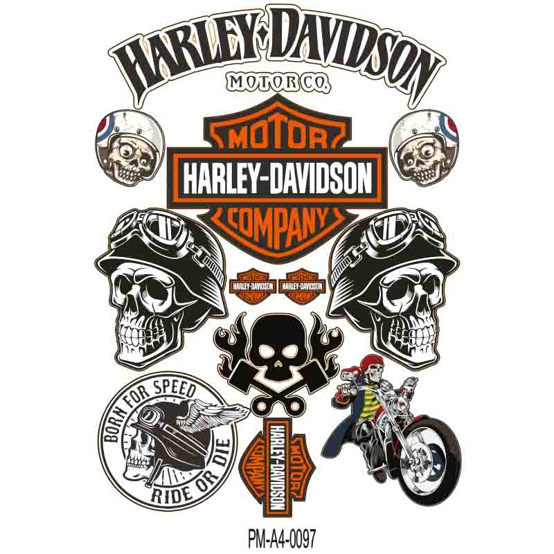 SPONSOR HARLEY DAVIDSON EKİPMAN KASK MOTORSİKLET STİCKER SETİ 02