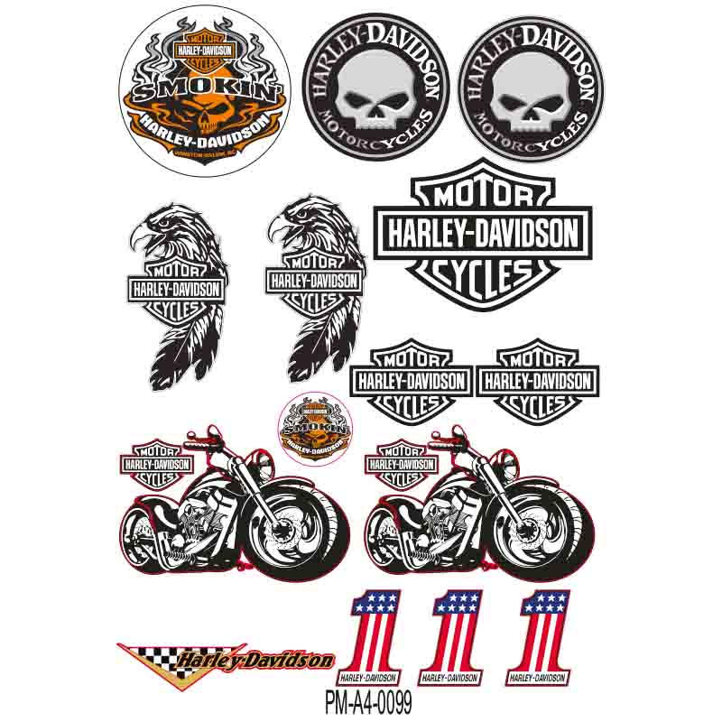 SPONSOR HARLEY DAVIDSON EKİPMAN KASK MOTORSİKLET STİCKER SETİ 04