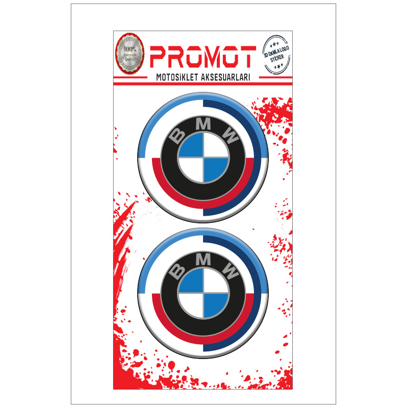 LOGO BMW 3D KABARTMALI DAMLA STİCKER 5cm 02