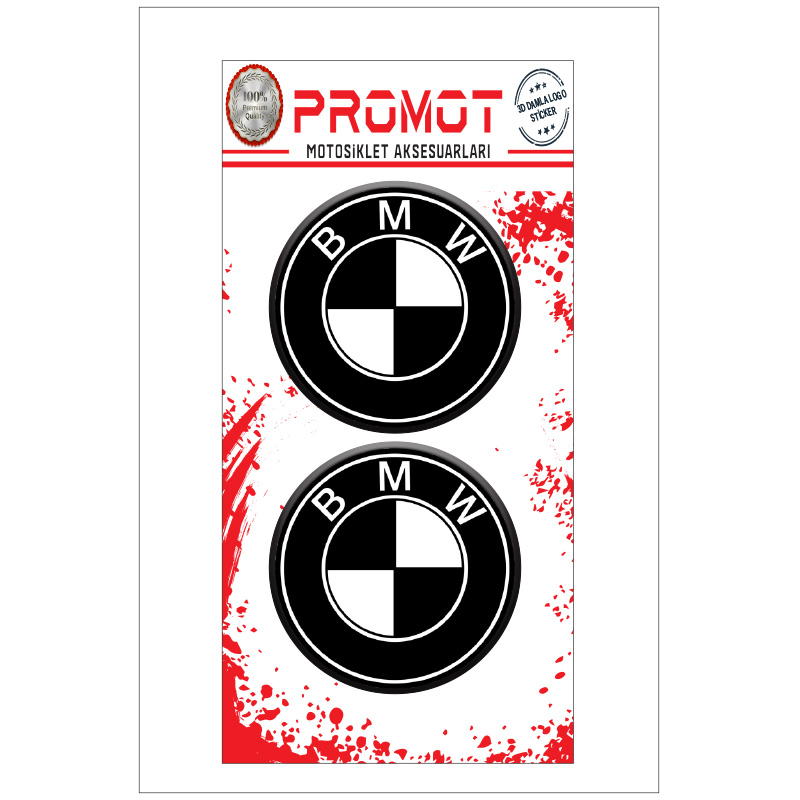 LOGO BMW 3D KABARTMALI DAMLA STİCKER 5cm 04