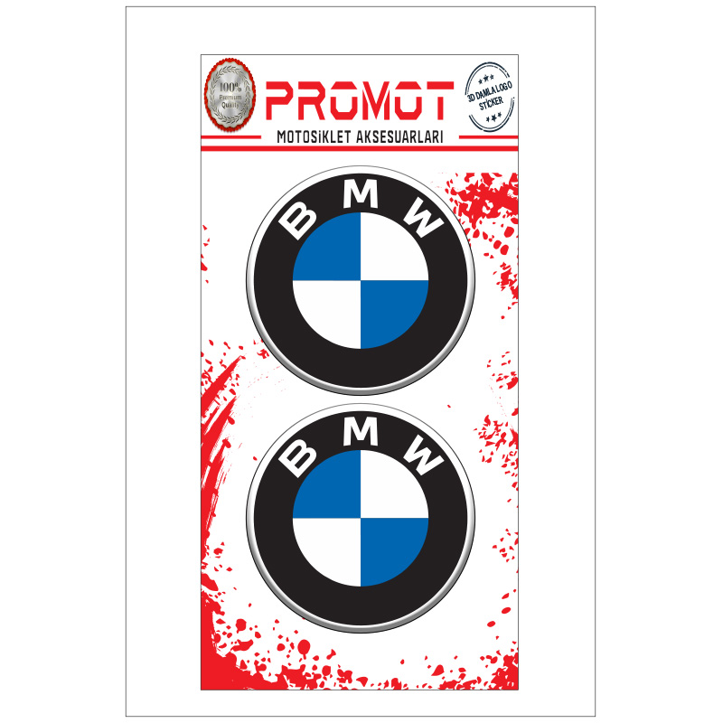 BMW 3D DAMLA 2 Lİ STİCKER LOGO 5